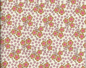 Orange and Pink Floral Cotton Fat Quarter Fabric