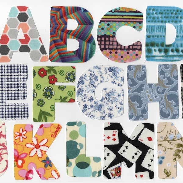 Letter Fabric Iron On Appliques ~ Your Choice