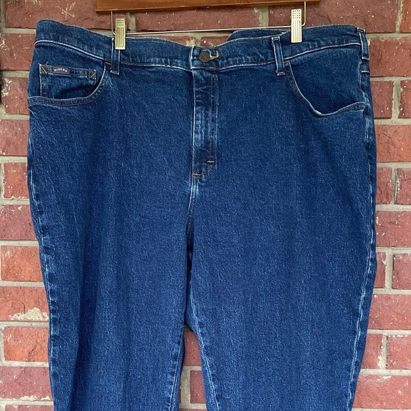 Vintage Jeans, Plus Size Riders, Dark Wash Denim, size 24 24W L, Womens 80s 90s pants, high waisted Mom, boho relaxed fit, high rise retro