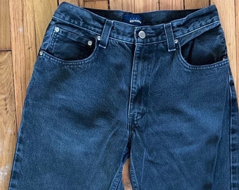 Cropped Jeans, Vintage cut-offs, Black denim, Size 30 Waist 30W, size 10, 90s High waisted, Basic Editions, relaxed fit