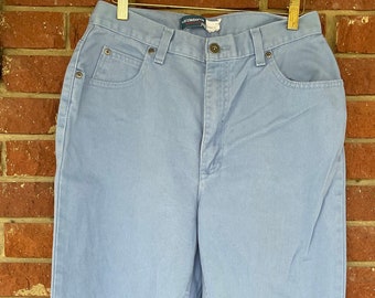 Jeansy vintage, rozmiar 12, regularny, talia 30, barwinkowo-niebieski, jeansy z wysokim stanem, jeansy Lizwear, Liz Claiborne, klasyczny krój, luźny, styl mom z lat 80. i 90.