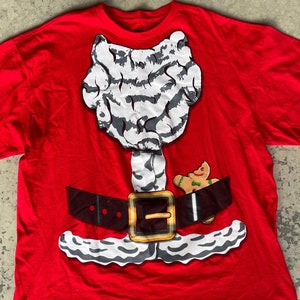 Vintage Santa Costume T-Shirt: Ugly Christmas Sweater Party, Adult 2X
