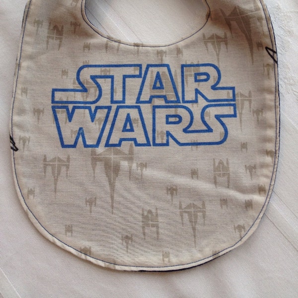 Star Wars Bib, handmade vintage, 80s 90s recycled Sheet, Rogue one, Last Jedi, Baby Toddler Eating, Retro X-Wing TIE Fighter, Solo movie