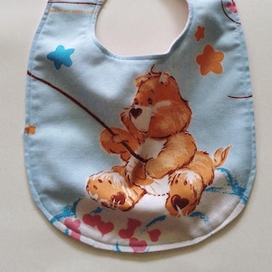 Śliniaczek Care Bears, Vintage Funshine, Fun Shine z lat 80. i 90., retro baby, prześcieradła z kreskówek telewizyjnych, CareBears do karmienia, jedzenie malucha, prezent na baby shower, wędkowanie