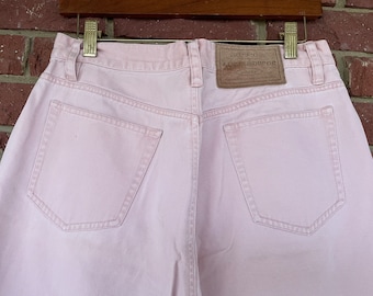 Vintage Pink Jeans, size 12 12P Petite, Lizwear, Liz Claiborne, coquette core, baby pink, pastel, High Waist jeans, 90s y2k mom, relaxed
