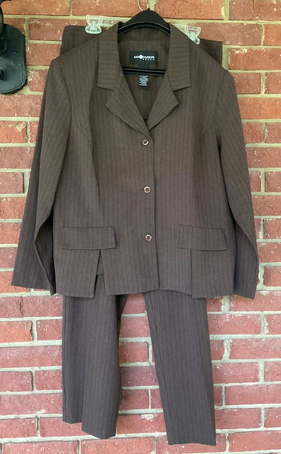 Costume Pour Femme Sag Harbor Taille 10 (petite) - Marron, 100% Laine Pure, Occasion En Excellent état