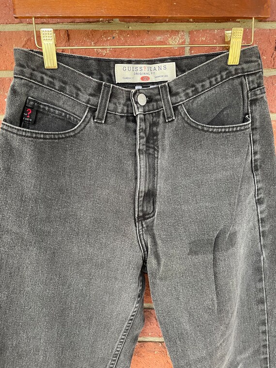 Vintage Guess jeans, black denim, size 30 waist, … - image 5