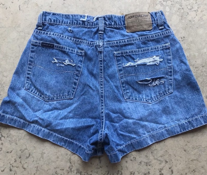 Women shorts vintage 80s 90s destroyed distressed sz 10 11 12 summer vacation beach Jordache ripped sustainable clothing high waisted
