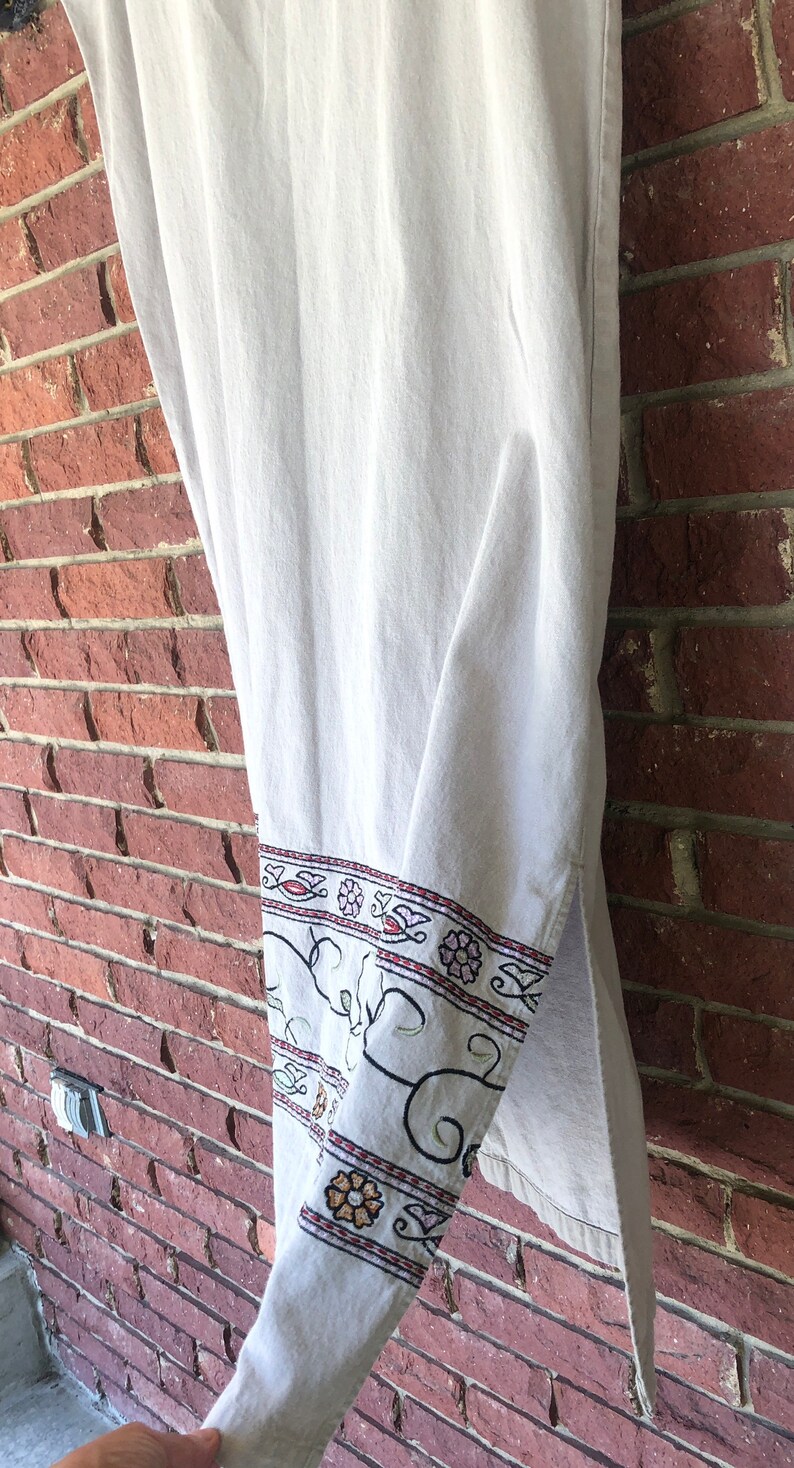 80s 90s Lazy oaf oversized Floral maxi Jumper Dress lagenlook Boxy so-cal boho Plus size 1X XL Beige Tan shift Vintage Cottagecore