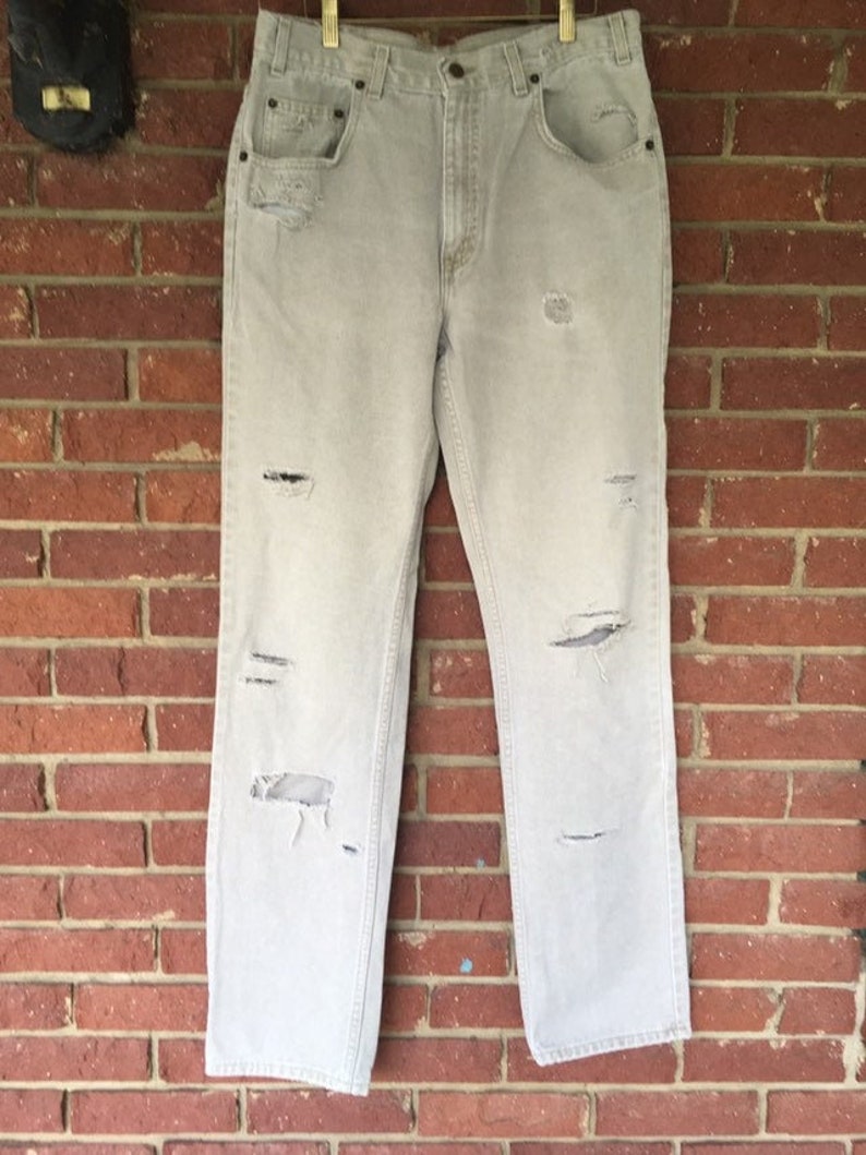 Vintage Jeans Distressed Hippie Mens Khaki Denim Arizona - Etsy