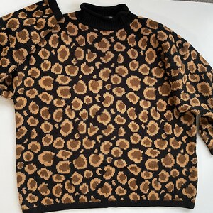 Plus Size Sweater Vintage Leopard Print Adult 2X 3X Venezia Vitale Oversized Glitz Glam Cheetah Pullover Party Apparel 80s 90s Etsy Canada