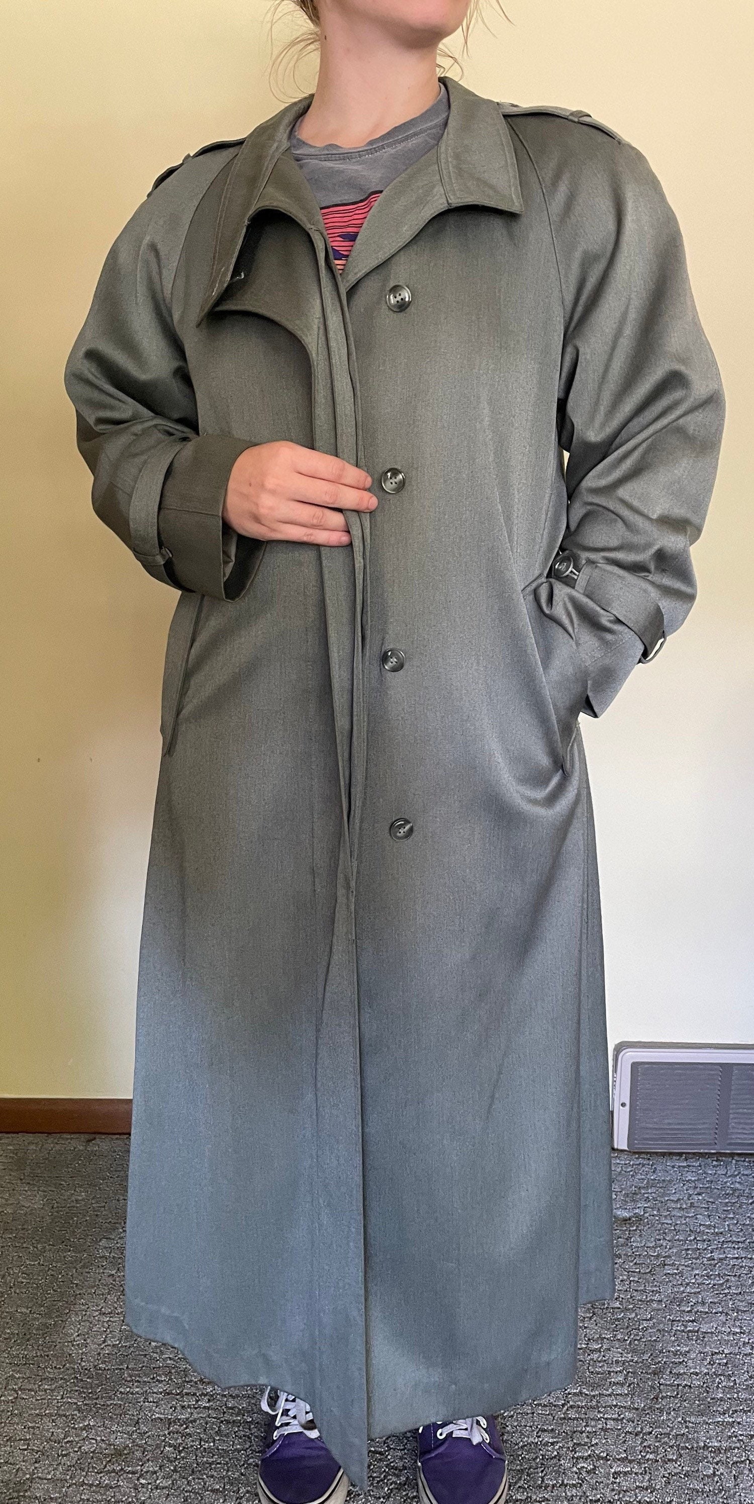 Vintage Trench Coat, Green Grey Overcoat, Long Coat, Womens Size 4 6 8 10 S M, JG Hook, 70s 80s 90s, Maxi Topcoat, Taiwan, Lined, Lazy Oaf - Etsy Vintage Trench Coat, Green Grey Overcoat, Long Coat, Womens Size 4 6 8 10 S M, JG Hook, 70s 80s 90s, Maxi Topcoat, Taiwan, Lined, Lazy Oaf - Etsy