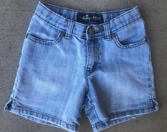 Vintage shorts, 90s grunge, kids clothes, Girls size 8 slim, old navy jeans, youth high waisted, mom denim, boho hippie kid, sustainable