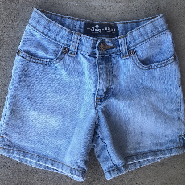 Vintage shorts, 90s grunge, kids clothes, Girls size 8 slim, old navy jeans, youth high waisted, mom denim, boho hippie kid, sustainable