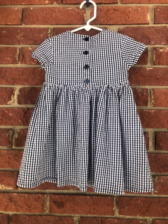 Vintage Dress Toddler Girl Size 24M 24 Mo Navy White Gingham 90s Y2K Velvet Trim Children s Place Seersucker Easter Dress Birthday Etsy UK