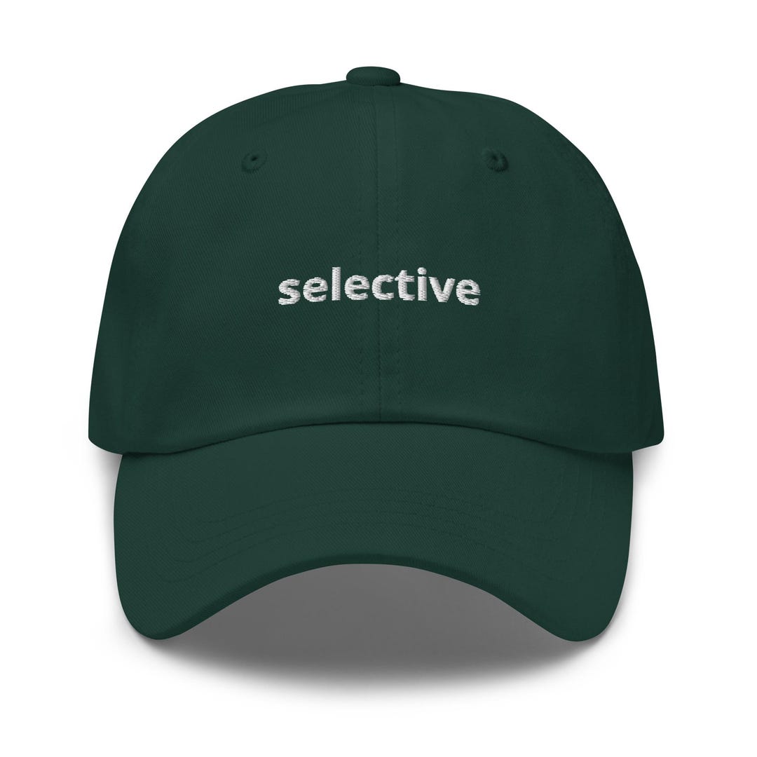 Selective Embroidered Hat – Minimal Dad Cap – Unisex Streetwear – Gift ...