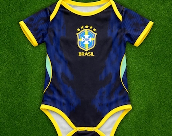 Brazil Baby Soccer Jersey , Bodysuit, Away Football Jersey, Trikot