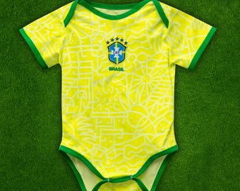 Brazil Baby Soccer Jersey , Bodysuit, Home Football Jersey, Trikot