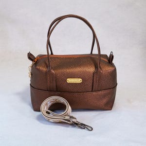 Handmade Crossbody Bag, Vegan Leather Shoulder Bag, Structured Everyday Purse, Adjustable Strap, Gift for Her