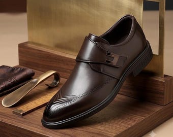 Mens Leather Shoes Full-Grain Cowhide