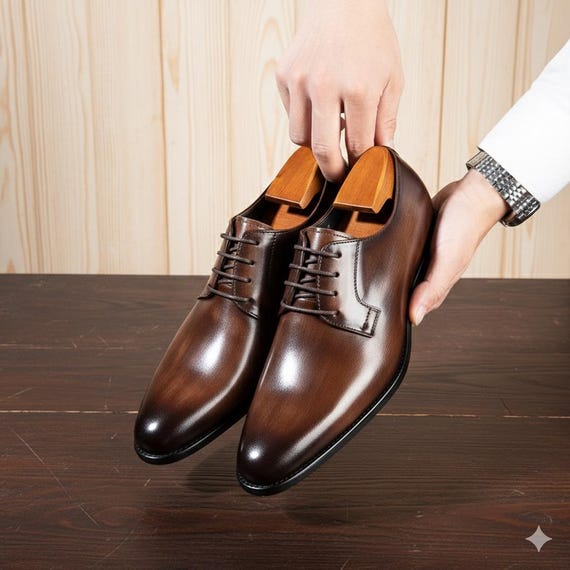Men's Leather Oxford Shoes – Classic Lace-Up Business & Formal