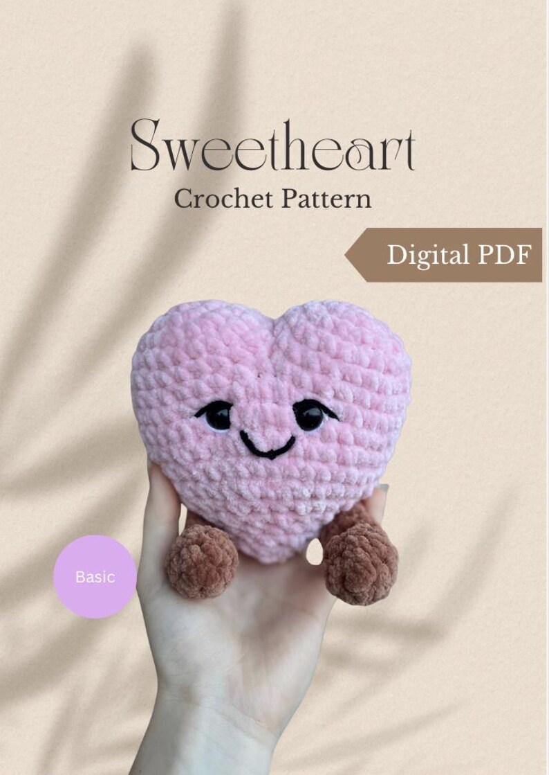 Basic Sweetheart Pattern | PDF Amigurumi Heart Plushie Crochet Tutorial ...