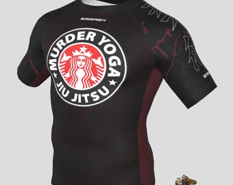 Adult Ranked 'Murder Yoga' Rash Guard For Brazilian Jiu Jitsu