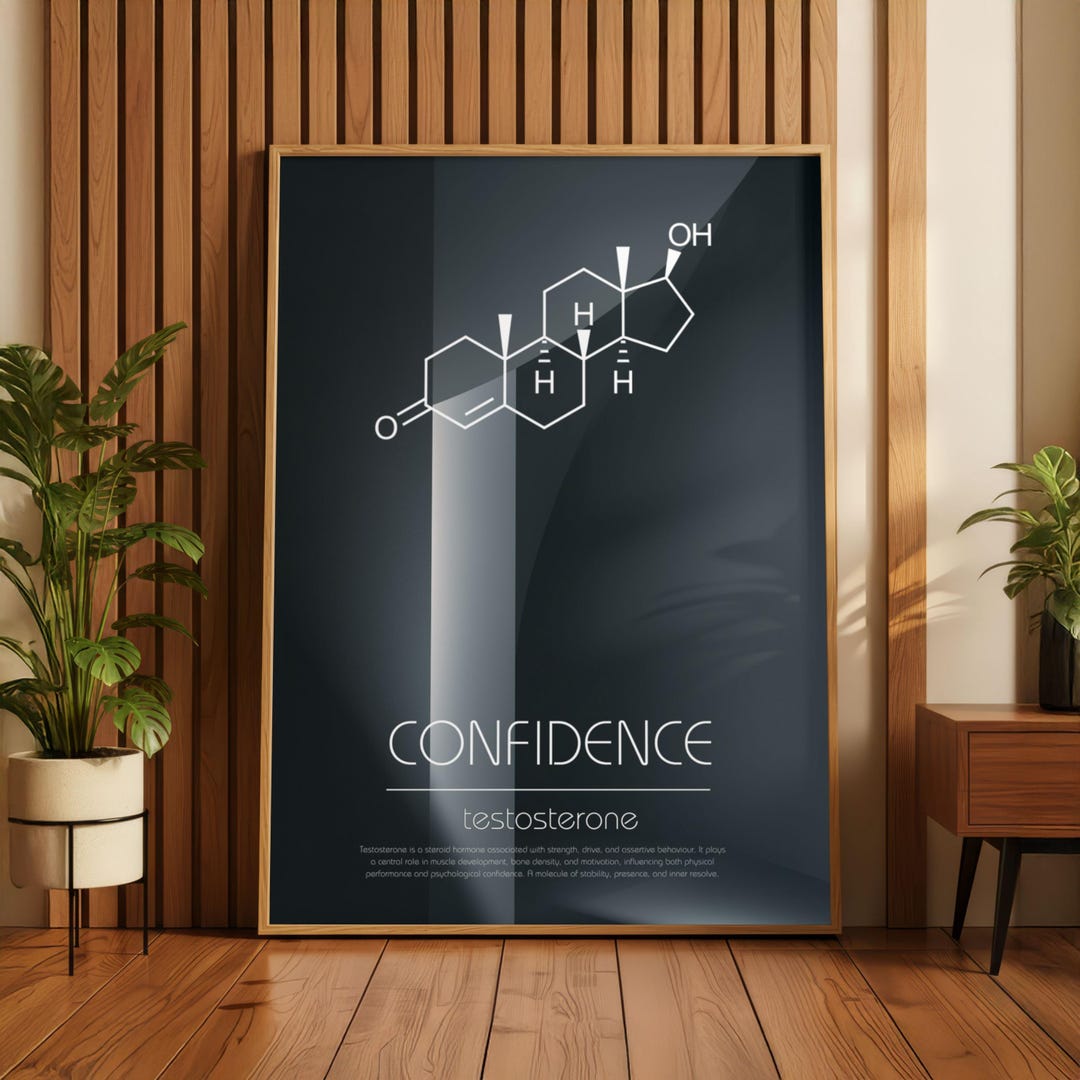 CONFIDENCE – Testosterone Molecule Poster – Steroid Hormone Chemical ...