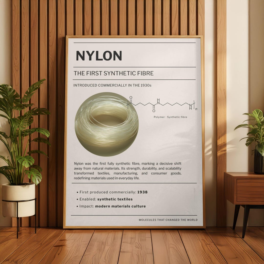 Nylon Ration Poster Nylon Polymer Poster – Chemical Structure Print – Materials Science ...