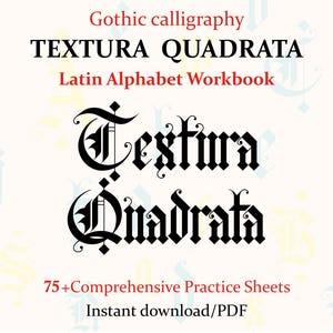 Gothic Calligraphy Workbook: Latin Alphabet | Textura Quadrata Practice Sheets | Printable Lettering Guide | Procreate & iPad PDF