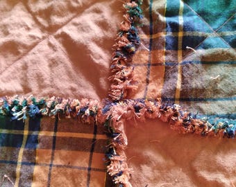 Handmade Homespun FALL COLORS Table Runner, Raggedy Primitive Style (15" x 54")