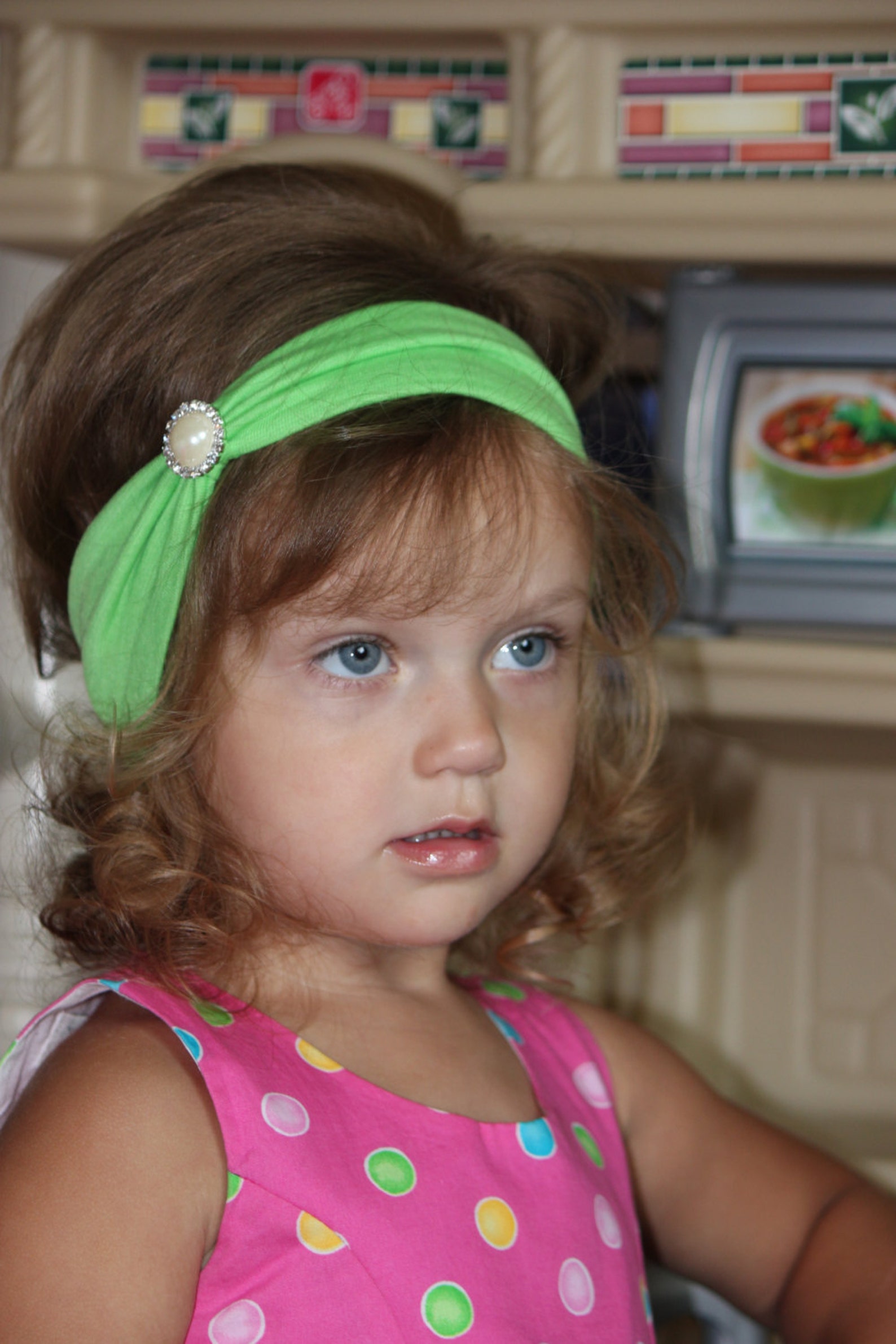 Green Baby headband lime green headband stylish elegant casual Etsy