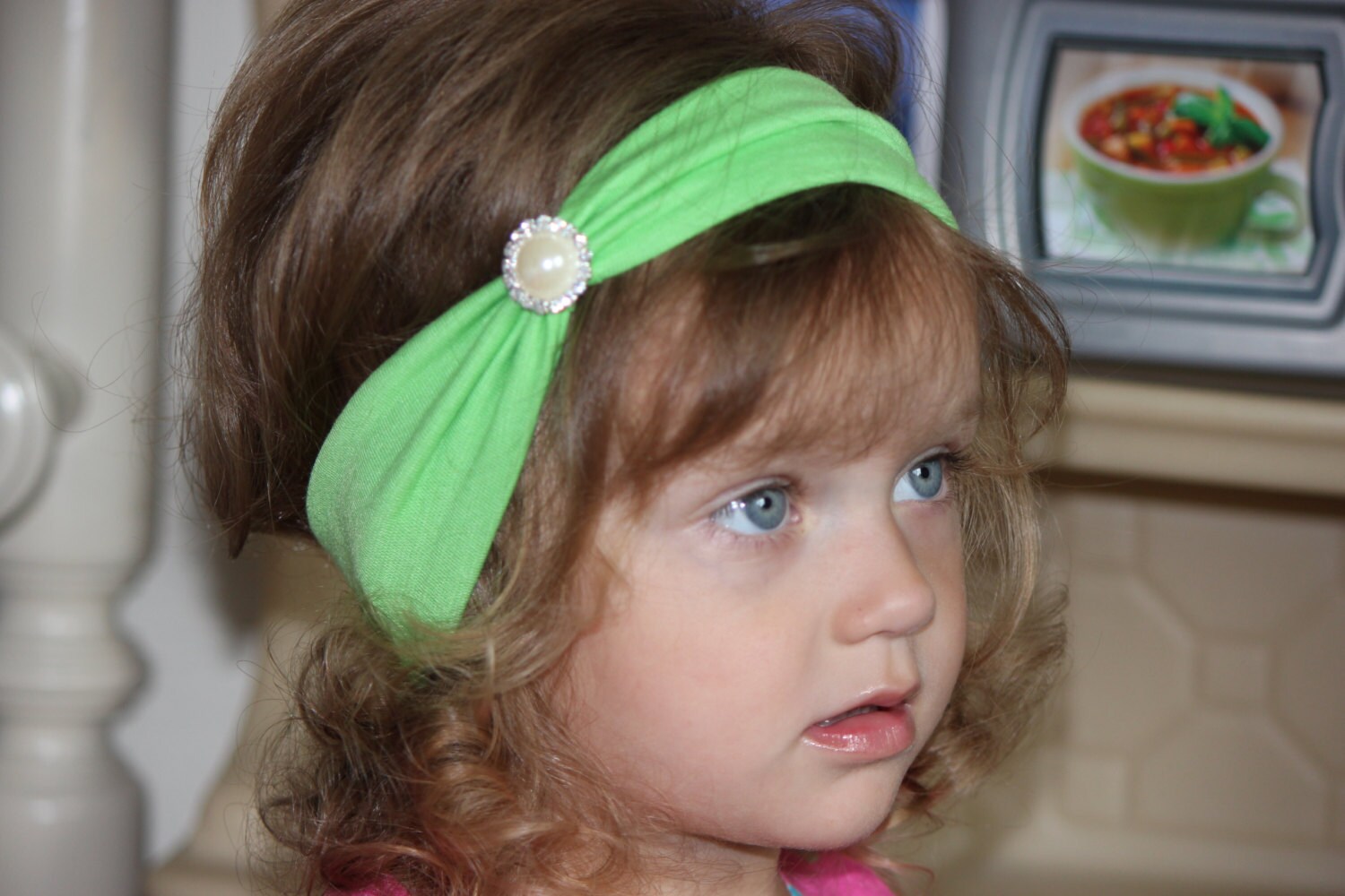 Green Baby headband lime green headband stylish elegant casual Etsy