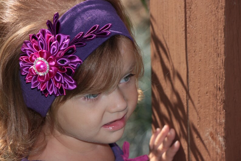 Sale fall headband purple fuschia violet purple plum headband purple harvest rich beautiful diamond photo prop portrait infant headband
