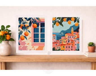Ponsnaaldenset voor beginners, doe-het-zelf abstracte kunst aan de muur, haakset tuftenkleed (25 x 30 cm)
