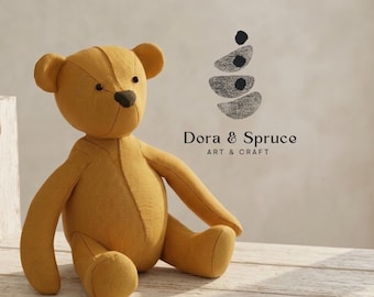 Naaipatroon: digitaal pdf-patroon teddybeer, duurzaam doe-het-zelf speelgoed