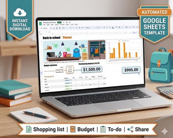 Rastreador de compras inteligente / Hoja de cálculo de presupuesto de Google Sheets, registro digital de gastos, rastreador de pedidos automatizado, planificador de gastos