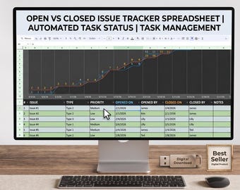 Hoja de cálculo para el seguimiento de incidencias abiertas y cerradas / Estado automatizado de las tareas / Gestión de tareas