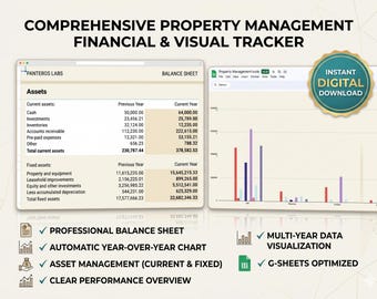 Planificador de gestión de propiedades / Planificador financiero para propietarios (plantilla de Google Sheets)
