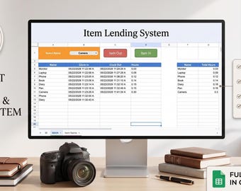 Automated Equipment Lending Tracker Google Sheet with button | Asset Checkout Log Spreadsheet | Tool Tracking System | Inventory Management