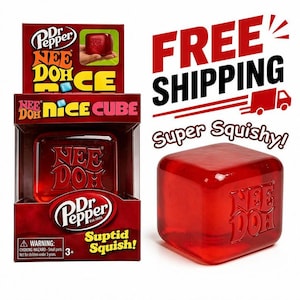 NeeDoh Nice Cube Squishy Stress Ball – Red Sensory Fidget Toy for Kids & Adults