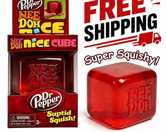 NeeDoh Nice Cube Squishy Stress Ball – Giocattolo antistress sensoriale rosso per bambini e adulti