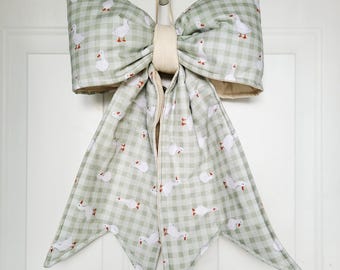 Goose Print Fabric Bow