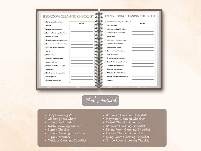 Spring Cleaning Planner Printable Bundle Cleaning Checklist Home ...