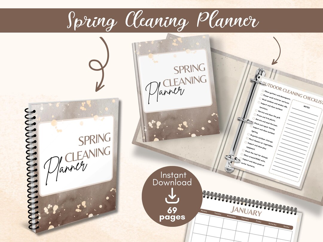 Spring Cleaning Planner Printable Bundle Cleaning Checklist Home ...