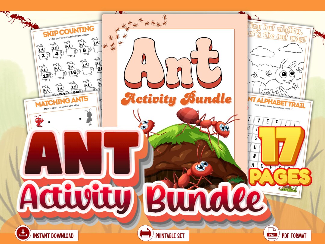Ant Activity Bundle Printable Worksheets for Kids Classroom Learning ...