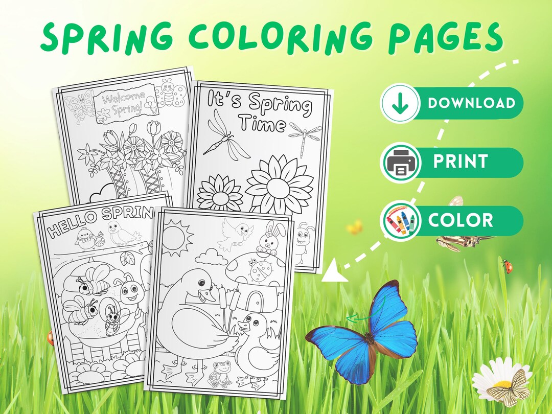 Spring Coloring Pages Printable for Kids Spring Coloring Activity ...