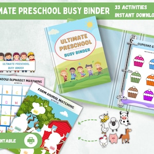 Ultimate Preschool Busy Binder Printable Preschool Learning Activities Toddler Worksheets PDF Bundle