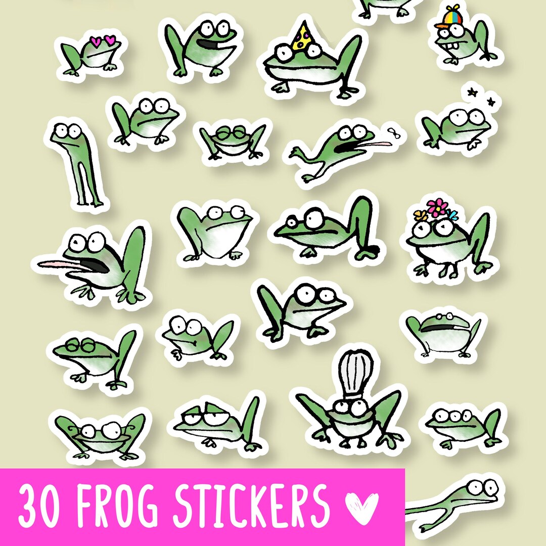 Frog Digital Sticker Pack – 30 PNG Stickers - Etsy Australia