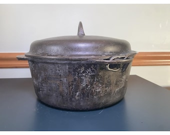 Olla de hierro fundido Griswold #8 1278C vintage con tapa.
